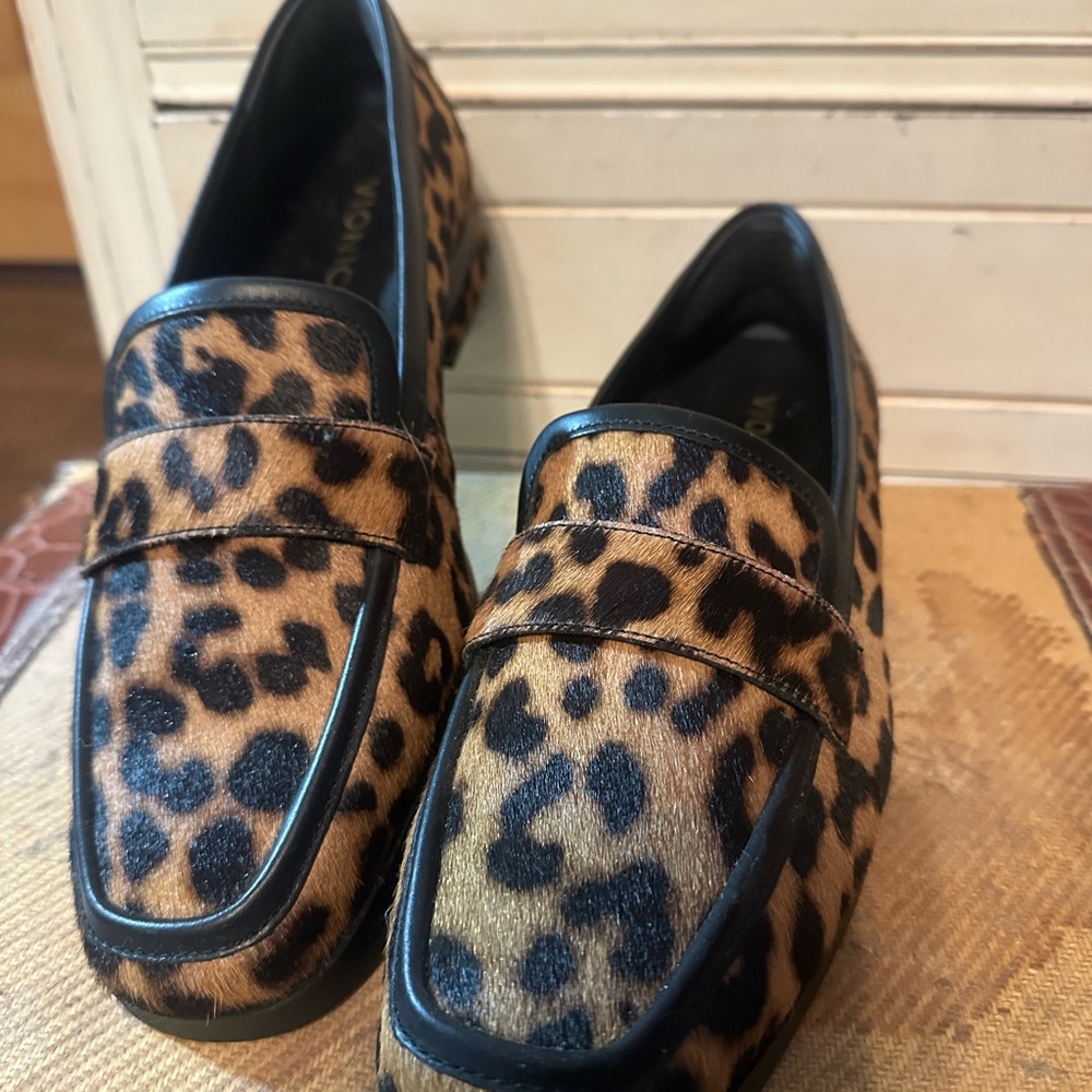 Vionic Leopard Print Loafers in Tan and Black